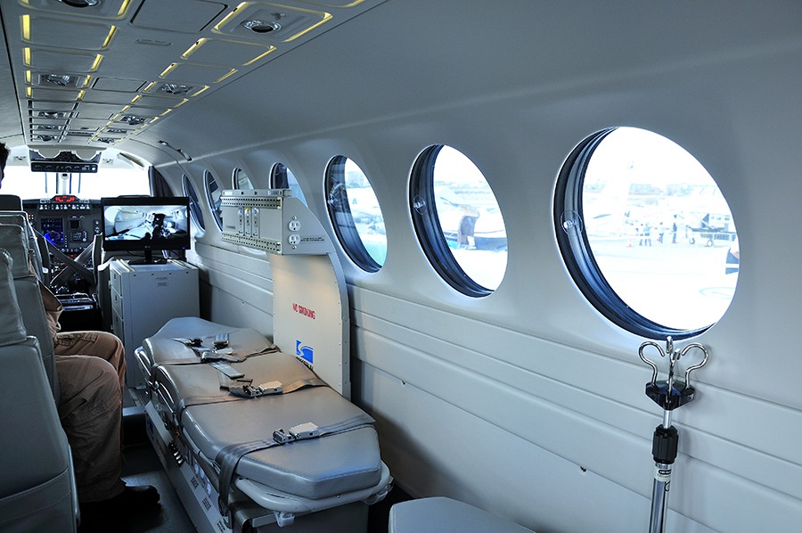 inside AirEvac International air ambulance